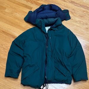 Eddie Bauer Down Parka Green Men’s Medium Warm Dark Green Puffer Jacket Hood
